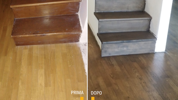 Cambio colore scala in parquet a Milano