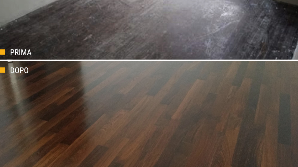 Lamatura di un pavimento a Milano cpn vernice ad acqua