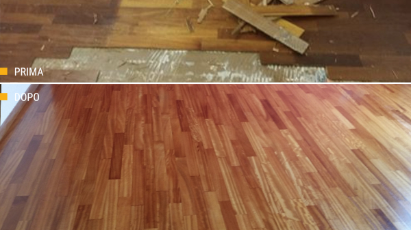 LEVIGATURA MARMI E PARQUET MILANO: levigatura, stuccatura e verinciatura di una superficie in parquet con vernce a solvente lucida